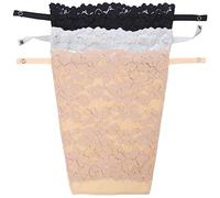 YEKEYI 3 piezas de escote para mujer, camisola de encaje con clip de clip con inserto de sostén superpuesto, chaleco de panel modesto, negro, blanco, beige, 36