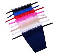 YEKEYI 8Pcs Lady Lace Clip-Mock camisola sujetador Insertar Overlay Modesty Panel chaleco, Talla única