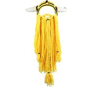 YEKEYI Big Horn Viking Hat Beanie Barba Viking Knit Hat Barbarian Funny Ski Cap Funny Halloween Hat Christmas Hat, amarillo, 7.125