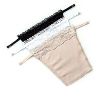 YEKEYI Camisola de encaje con clip para mujer, con inserto de sostén, chaleco de panel modesto, Negro, blanco, beige, Talla única