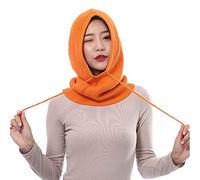 YEKEYI Gorro estilo pasamontañas para mujer, gorro de punto de cachemira para invierno, gorro de esquí, para exterior, naranja, Talla única