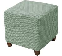 Yekuhe Funda de Puff Cuadrado 35x35 40x40 Elástica Otomana Covers，Funda para Taburete Extraíble Moderno Protector de Puff con Parte Inferior Elástica(Soy Green)