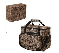 YELAIYEHAO Home Estuche para máquina de coser y accesorios compatible con la mayoría de bolsas de accesorios de costura estándar Singer, Brother, Janome, (estampado de leopardo)