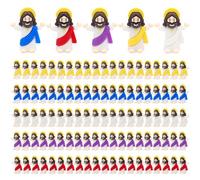 Yelakey 100 figuras de Jesús pequeño Jesús, paquete de 100 figuras de Jesús de bebé, mini bolsillo de Jesús para esconderse y buscar la escuela dominical, regalos de fiesta religiosa, regalo para