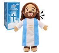 Yelakey Muñeca de peluche de Jesús parlante, habla 36 versículos de la Biblia y 10 canciones, muñecas hablantes de 13 pulgadas con música y sonido, relleno de Jesús te ama, bautismos, regalos de