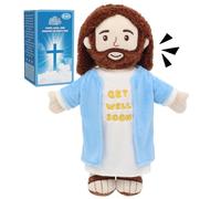 Yelakey Muñeca parlante de peluche de Jesús con 20 versículos de la Biblia y 5 música religiosa, regalo de Jesús para recuperarse pronto, juguete de comodidad cristiana para Navidad, Pascua, deseos de