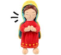 Yelakey Muñeco parlante de Guadalupe de peluche musical de la Virgen de Guadalupe que habla 20 versículos de la Biblia y 3 de música bíblica, muñeca de peluche religiosa para regalo de bautismo de