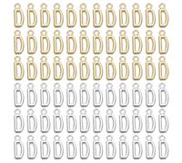 YELARXI Abalorio de letra A-Z con inicial del alfabeto de aleación, 0.3 pulgadas de ancho, apto para hacer joyas, pulseras, collares, D (paquete de 100 unidades, plata brillante/oro oscuro), 0.24 x