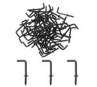 YELARXI Ganchos de tornillo en forma de L de acero al carbono con 7 formas de ángulo recto, 3/4 pulgadas para colgar en casa, lugar de trabajo, oficina (60 unidades, negro)