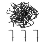 YELARXI Ganchos de tornillo en forma de L de acero al carbono con 7 formas de ángulo recto, 7/8 pulgadas para colgar en el hogar, lugar de trabajo, oficina (60 unidades, negro)