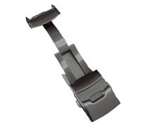 YELEMEABHB Cierre de acero inoxidable 304L for botón pulsador for correa de reloj de 18, 20, 22 y 24 mm, cierre plegable sólido. Watch clasp(Noir,22mm)