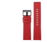 YELEMEABHB Compatible for correas de cuero for reloj for Diesel DZ7333, DZ7348 y DZ4318 de 22 mm, 24 mm, 26 mm, 28 mm y 30 mm, color negro, blanco, marrón y rojo. Correa de reloj(Red black clasp,24mm)