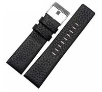 YELEMEABHB Compatible for correas de cuero for reloj for Diesel DZ7333, DZ7348 y DZ4318 de 22 mm, 24 mm, 26 mm, 28 mm y 30 mm, color negro, blanco, marrón y rojo. Correa de reloj(Black silver,26mm)
