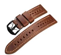 YELEMEABHB Correa De Cuero Perforado Transpirable Hecha A Mano, 20, 22, 24 Y 26 Mm, Suave, Color Negro Y Marrón, For Hombre, Compatible For La Correa De Reloj for PAM111 441. Correa de reloj(A Brack B