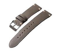 YELEMEABHB Correa de piel auténtica for veta de palma hecha a mano, 18, 19, 20 y 22 mm, marrón, negro y gris, pulsera vintage for hombre, adecuada for relojes for antiguos. Correa de reloj(A Silver bu