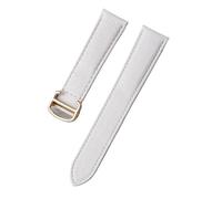 YELEMEABHB Correa de piel de oveja compatible for correas de cuero for Cartier for hombre y mujer. Correa de reloj(Olive green gold,17mm)