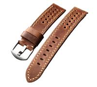 YELEMEABHB Correa de piel de vacuno de primera capa hecha a mano, for agujeros transpirables, correa de cuero retro gruesa de 20 mm, 22 mm, 24 mm y 26 mm, adecuada for correas de reloj de hombre. Corr