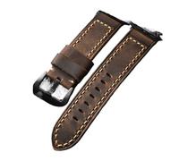 YELEMEABHB Correa de piel de vacuno for capa superior, for cierre de titanio, correa de piel auténtica suave de 49 mm, 45 mm, 44 mm y 42 mm. Correa de reloj(Brack Color,49mm)