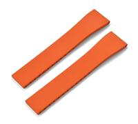 YELEMEABHB Correa de reloj de caucho FKM CTS de 16 mm, 18 mm, 19 mm, 20 mm, 21 mm y 22 mm, for hebilla plateada de mariposa de liberación rápida y corte a medida. Watch clasp(Orange No Buckle,21mmx18m