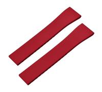 YELEMEABHB Correa de reloj de caucho FKM CTS de 16 mm, 18 mm, 19 mm, 20 mm, 21 mm y 22 mm, for hebilla plateada de mariposa de liberación rápida y corte a medida. Watch clasp(Red No Buckle,21mmx18mm)