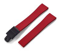 YELEMEABHB Correa de reloj de caucho fluorado CTS FKM, 16, 18, 19, 20, 21 y 22 mm, corte a medida, liberación rápida, pulsera universal ajustable, hebilla negra Watch clasp(Red Black Buckle,16mmx14mm)