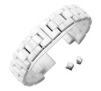 YELEMEABHB Correa de reloj de cerámica compatible for pulseras de cerámica for hombre y mujer, color negro y blanco, de 16 mm y 19 mm. Correa de reloj(Wit,19mm)