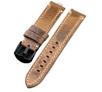 YELEMEABHB Correa de reloj de cuero hecha a mano de 20, 21, 22, 23, 24 y 26 mm, doblada por la mitad for crear una capa superior suave de piel de becerro, estilo retro, compatible for PAM111. Correa d