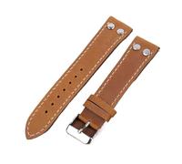 YELEMEABHB Correa de reloj de cuero vintage de 18 mm, 19 mm, 21 mm, 20 mm, 22 mm y 24 mm con cierre de liberación rápida y remaches color marrón café. Correa de reloj(6,19mm)