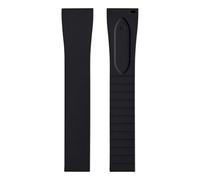 YELEMEABHB Correa de reloj de goma universal de extremo plano de liberación rápida de moda, cortada a medida, 16 mm, 18 mm, 19 mm, 20 mm, 21 mm y 22 mm. Watch clasp(FKM CTS-Black,22MM_SILVER BUCKLE)