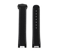 YELEMEABHB Correa de reloj de silicona y caucho de 20 mm compatible for Omega Seamaster 300 AT150 y for Rolex Black Green Water Ghost for hebilla plegable. Correa de reloj(Black black)