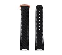 YELEMEABHB Correa de reloj de silicona y caucho de 20 mm compatible for Omega Seamaster 300 AT150 y for Rolex Black Green Water Ghost for hebilla plegable. Correa de reloj(Black rose)