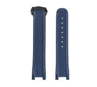 YELEMEABHB Correa de reloj de silicona y caucho de 20 mm compatible for Omega Seamaster 300 AT150 y for Rolex Black Green Water Ghost for hebilla plegable. Correa de reloj(Blue black)