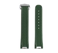 YELEMEABHB Correa de reloj de silicona y caucho de 20 mm compatible for Omega Seamaster 300 AT150 y for Rolex Black Green Water Ghost for hebilla plegable. Correa de reloj(Green silver)