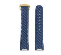 YELEMEABHB Correa de reloj de silicona y caucho de 20 mm compatible for Omega Seamaster 300 AT150 y for Rolex Black Green Water Ghost for hebilla plegable. Correa de reloj(Blue gold)