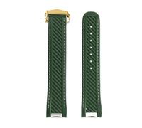 YELEMEABHB Correa de reloj de silicona y caucho de 20 mm compatible for Omega Seamaster 300 AT150 y for Rolex Black Green Water Ghost for hebilla plegable. Correa de reloj(Green gold)