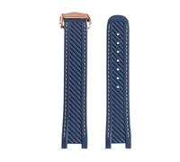 YELEMEABHB Correa de reloj de silicona y caucho de 20 mm compatible for Omega Seamaster 300 AT150 y for Rolex Black Green Water Ghost for hebilla plegable. Correa de reloj(Blue rose)