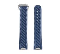 YELEMEABHB Correa de reloj de silicona y caucho de 20 mm compatible for Omega Seamaster 300 AT150 y for Rolex Black Green Water Ghost for hebilla plegable. Correa de reloj(Blue silver)