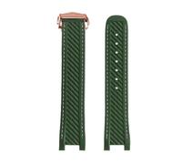 YELEMEABHB Correa de reloj de silicona y caucho de 20 mm compatible for Omega Seamaster 300 AT150 y for Rolex Black Green Water Ghost for hebilla plegable. Correa de reloj(Green rose)