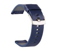 YELEMEABHB Correas de reloj Cowhid de 18, 20, 22 y 24 mm for Samsung Watch de 46, 44, 42 y 40 mm. Compatible for Huawei Watch y for Moto360 II. Correa de reloj(Silver buckle blue,18mm)
