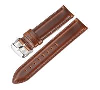 YELEMEABHB Correas de Reloj de 22 mm, Correa de Cuero for Barra de Resorte de liberación rápida, Correa de Reloj de 20 mm Compatible for Samsung Galaxy Watch Correa de Reloj(Brown-Silver Buckle,18mm)