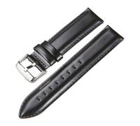 YELEMEABHB Correas de Reloj de 22 mm, Correa de Cuero for Barra de Resorte de liberación rápida, Correa de Reloj de 20 mm Compatible for Samsung Galaxy Watch Correa de Reloj(Black-Silver Buckle,18mm)