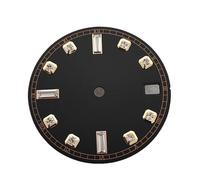 YELEMEABHB Esfera de reloj 28,5 mm, caras, accesorios modificados for el for NH35, NH36 y 7S marcar(Black gold)