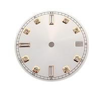 YELEMEABHB Esfera de reloj 28,5 mm, caras, accesorios modificados for el for NH35, NH36 y 7S marcar(Silvery gold)
