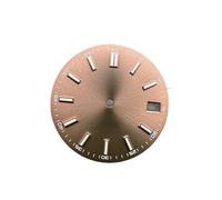 YELEMEABHB Esfera de reloj 28,5 mm, esfera luminosa azul y verde, BGW9, accesorios modificados for movimientos NH35, NH36 4R35 marcar(Marrone)