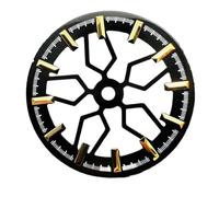 YELEMEABHB Esfera de reloj 28,5 mm for clavos dorados y plateados, accesorios modificados for el for NH70 marcar(Gold dial)