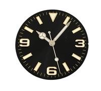 YELEMEABHB Esfera de reloj 28,5 mm + manecillas luminosas verdes. Accesorio compatible for movimientos NH35/NH36/4R36 marcar(C3)