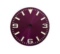 YELEMEABHB Esfera de reloj 28,5 mm + manecillas luminosas verdes modificadas for 369 clavos, compatible for movimientos NH35/NH36/4R/7S marcar(B1)