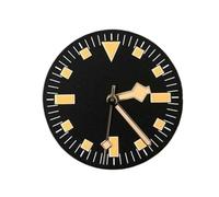 YELEMEABHB Esfera de reloj retro 28,5 mm + manecillas modificadas, esfera luminosa verde for hombre, accesorios for for NH35/NH36 marcar(A5)