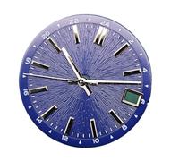 YELEMEABHB Esfera y manecillas NH35 de 28,5 mm con textura radial GMT, sin accesorios reparación luminosos for el movimiento NH34 marcar(626 blue set)