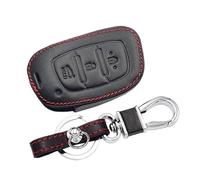 YELEMEABHB Funda de Cuero for Llave de Coche, Funda for Mando a Distancia Inteligente, Accesorios for Hyundai 2018-2019, Compatible for Sonata Elantra IX35, I10, I20, I40, Tucson, Ioniq.(A-3 Buttons)